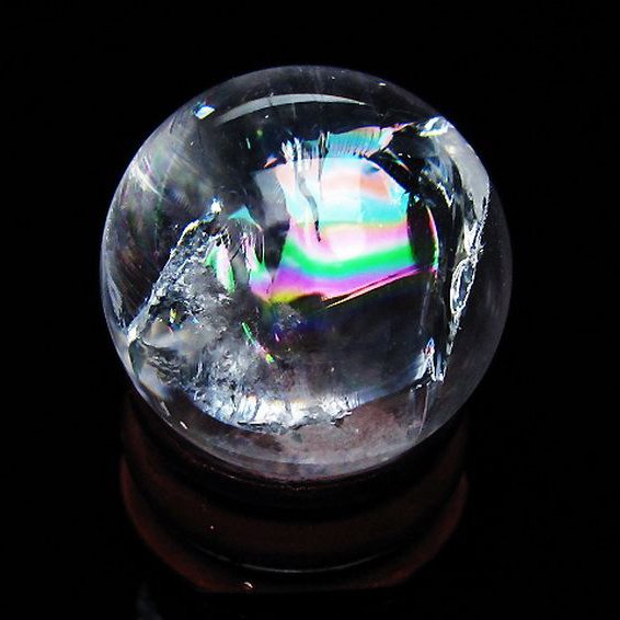虹入り ヒマラヤ水晶 丸玉 26mm [T317-5130]