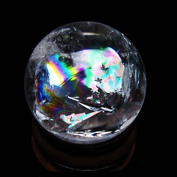 虹入り ヒマラヤ水晶 丸玉 25mm [T317-5151]
