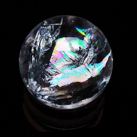 虹入り ヒマラヤ水晶 丸玉 25mm [T317-5152]