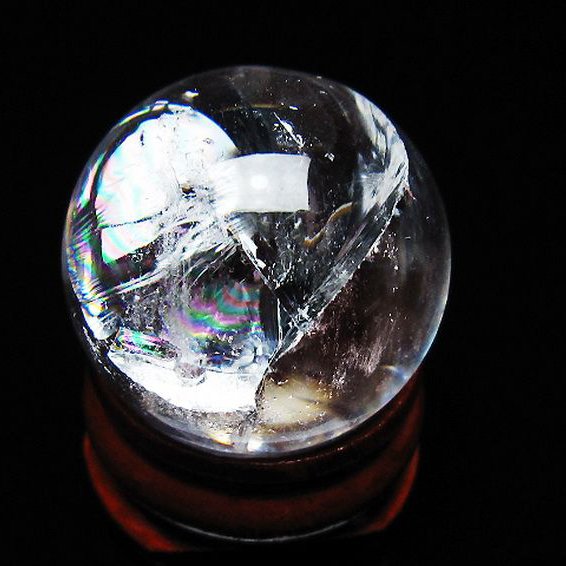 虹入り ヒマラヤ水晶 丸玉 25mm [T317-5162]