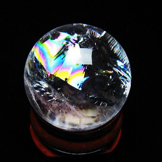 虹入り ヒマラヤ水晶 丸玉 25mm [t317-5165]