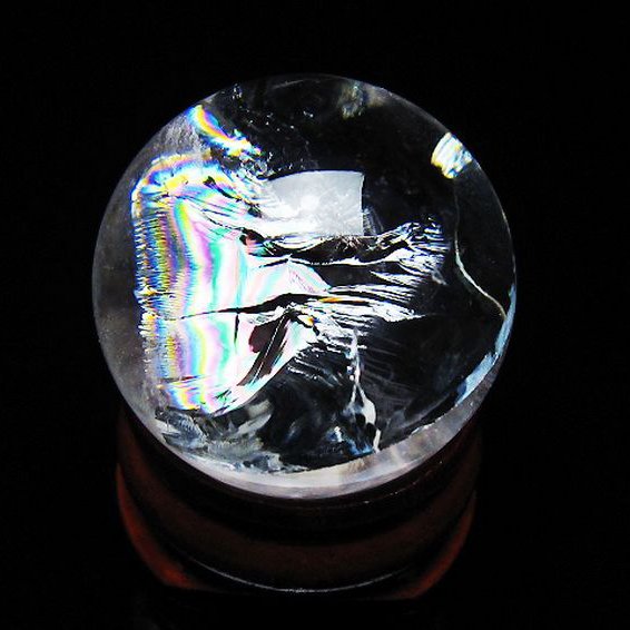 虹入り ヒマラヤ水晶 丸玉 25mm [T317-5180]