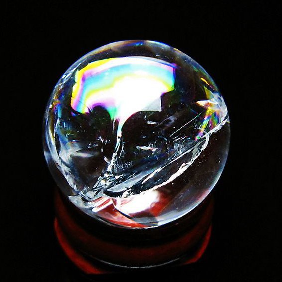 虹入り ヒマラヤ水晶 丸玉 26mm [T317-5188]