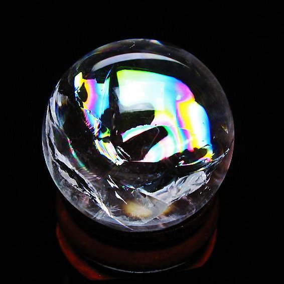 虹入り ヒマラヤ水晶 丸玉 26mm [t317-5199]