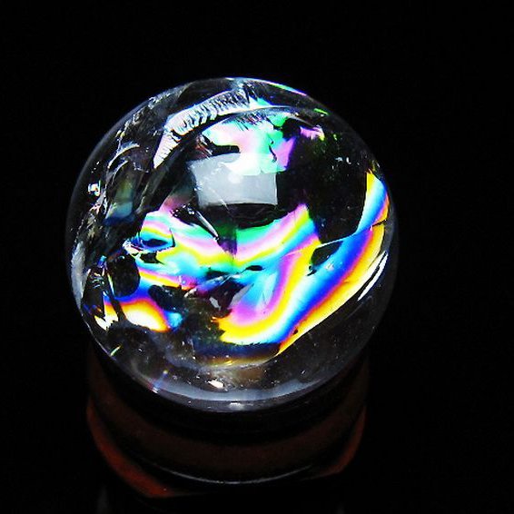 【極上】鑑別書付き！大玉ヒマラヤ水晶66mm 虹入り ヒマラヤ水晶 丸玉 26mm [t317-5201]