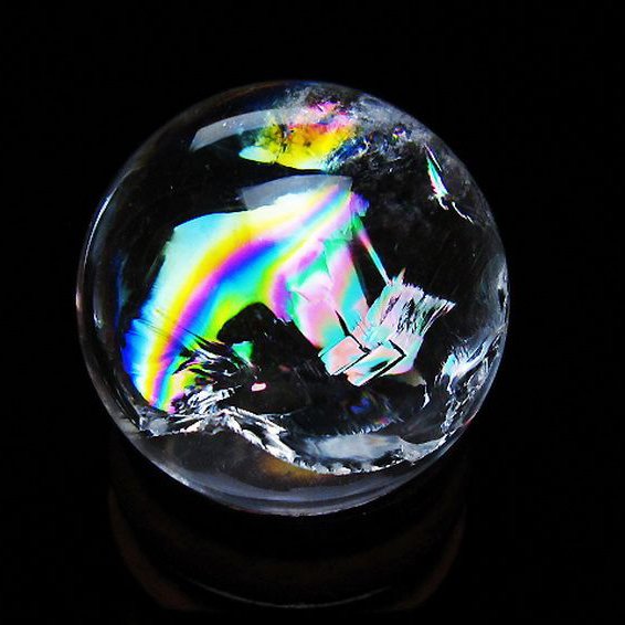 虹入り ヒマラヤ水晶 丸玉 26mm [t317-5202]