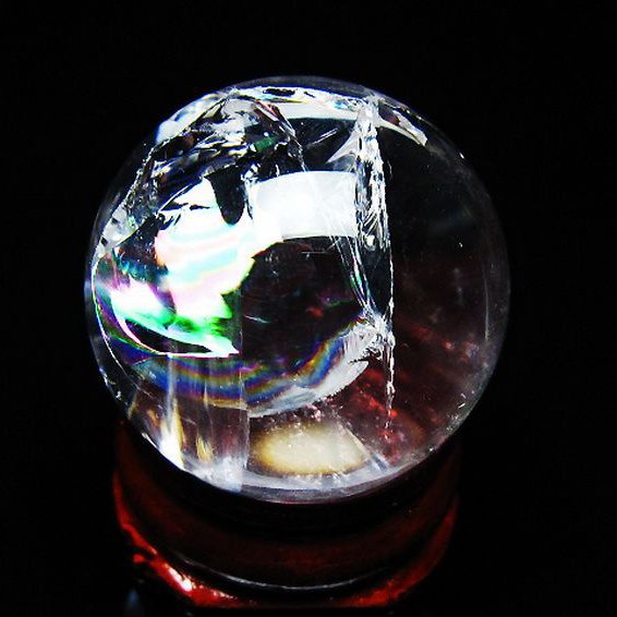 虹入り ヒマラヤ水晶 丸玉 27mm [t317-5207]