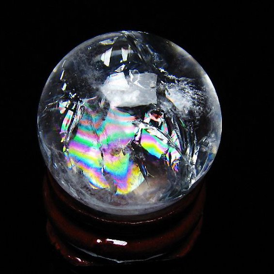 虹入り ヒマラヤ水晶 丸玉 25mm [t317-5314]