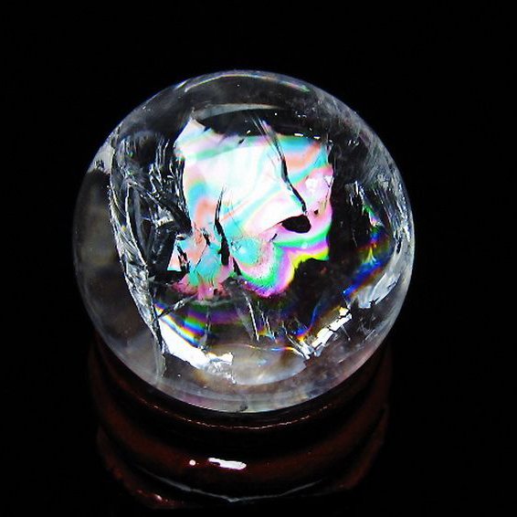 虹入り ヒマラヤ水晶 丸玉 25mm [t317-5328]