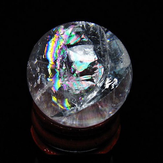 虹入り ヒマラヤ水晶 丸玉 26mm [t317-5332]