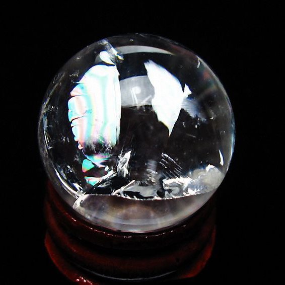 虹入り ヒマラヤ水晶 丸玉 25mm [t317-5346]