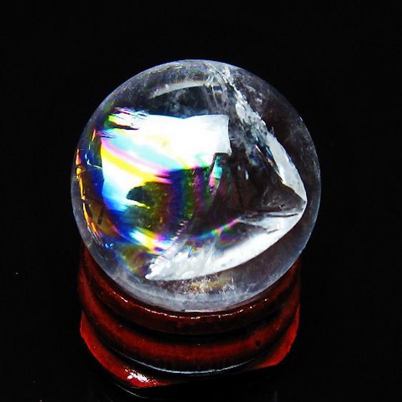 虹入り ヒマラヤ水晶 丸玉 25mm [t317-5352]