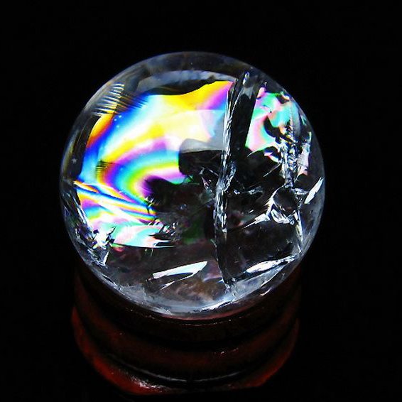 虹入り ヒマラヤ水晶 丸玉 26mm [t317-5355]