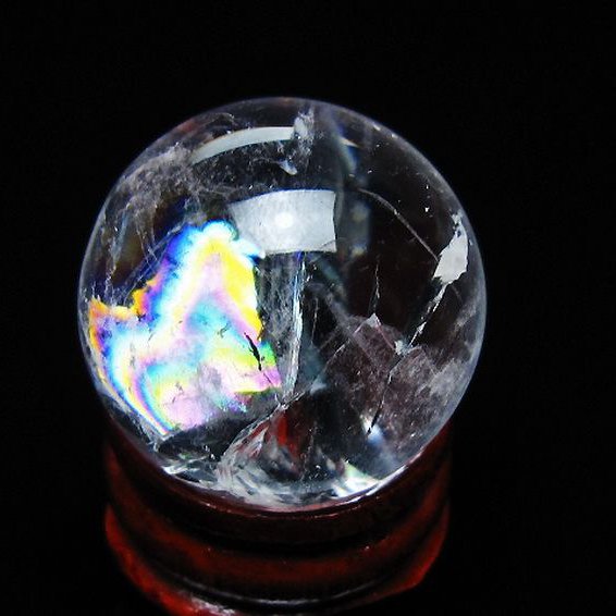 虹入り ヒマラヤ水晶 丸玉 26mm [t317-5363]