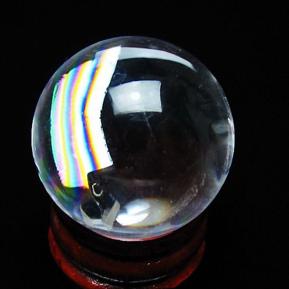 虹入り ヒマラヤ水晶 丸玉 28mm [t317-5382]