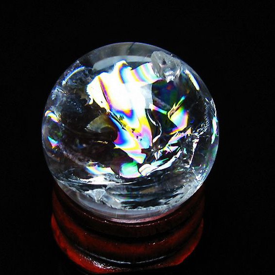 虹入り ヒマラヤ水晶 丸玉 25mm [t317-5390]