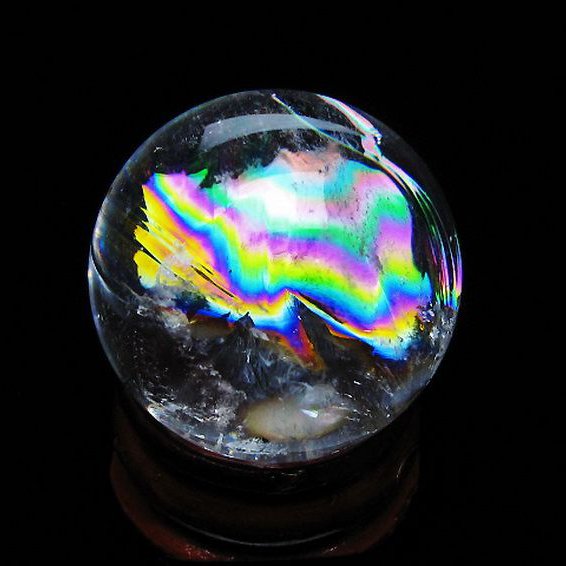 虹入り ヒマラヤ水晶 丸玉 26mm [t317-5406]