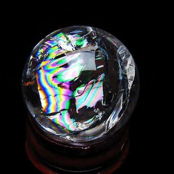 虹入り ヒマラヤ水晶 丸玉 25mm [t317-5407]