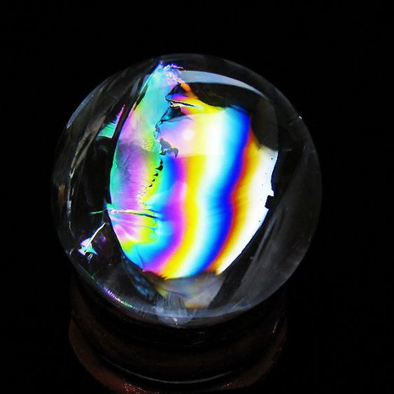 虹入り ヒマラヤ水晶 丸玉 27mm [t317-5412]