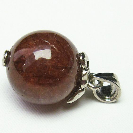 金針ルチル水晶 ペンダント 13mm [T320-2223]