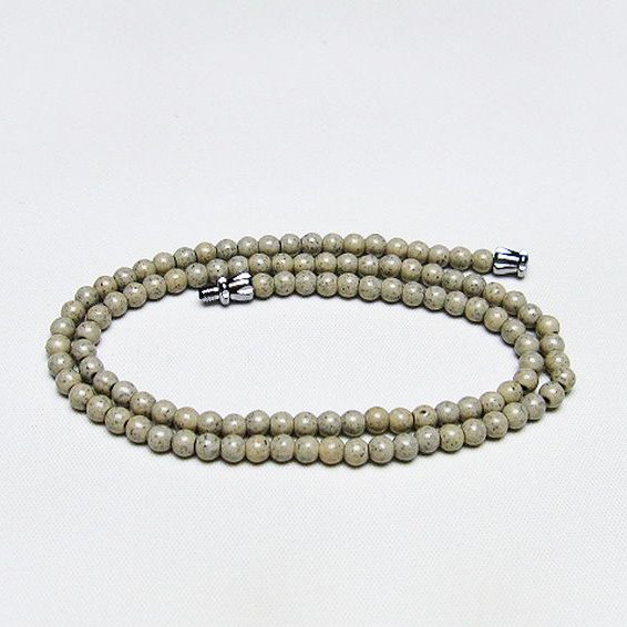 台湾産 北投石 天然ラジウム効果 ネックレス 4mm [T323-3007]