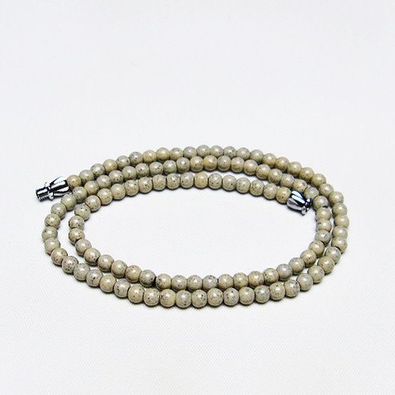 台湾産 北投石 天然ラジウム効果 ネックレス 4mm [T323-3027]