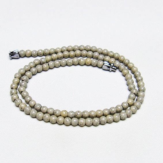 台湾産 北投石 天然ラジウム効果 ネックレス 4mm [T323-3059]