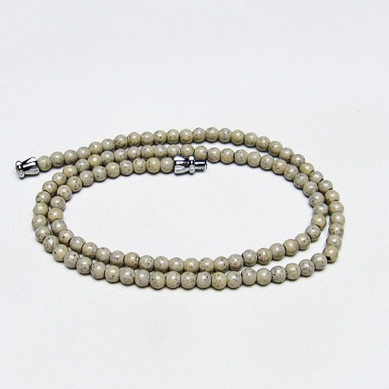 台湾産 北投石 天然ラジウム効果 ネックレス 4mm [T323-3065]