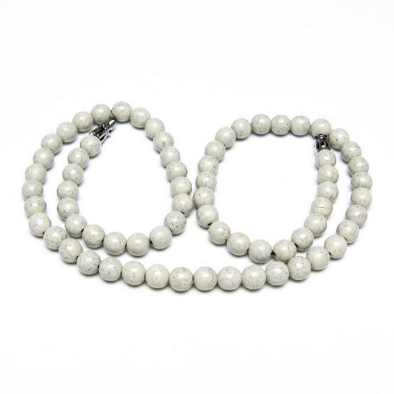 台湾産 北投石 天然ラジウム効果 ネックレス 6mm [t323-3093]