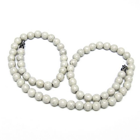 台湾産 北投石 天然ラジウム効果 ネックレス 6mm [t323-3114]