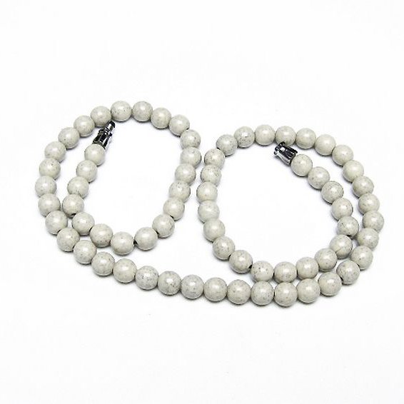 台湾産 北投石 天然ラジウム効果 ネックレス 6mm [t323-3149]