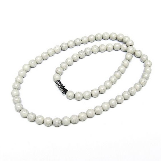 台湾産 北投石 天然ラジウム効果 ネックレス 6mm [t323-3161]