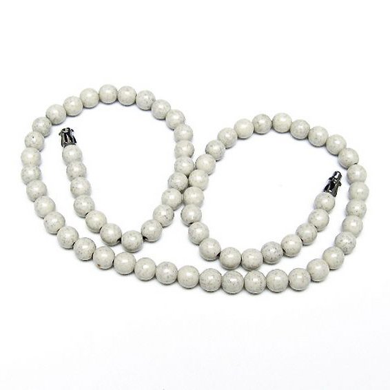 台湾産 北投石 天然ラジウム効果 ネックレス 6mm [t323-3168]