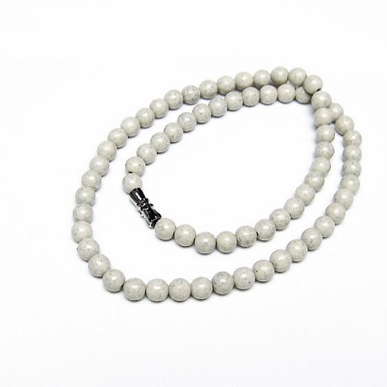 台湾産 北投石 天然ラジウム効果 ネックレス 6mm [t323-3176]