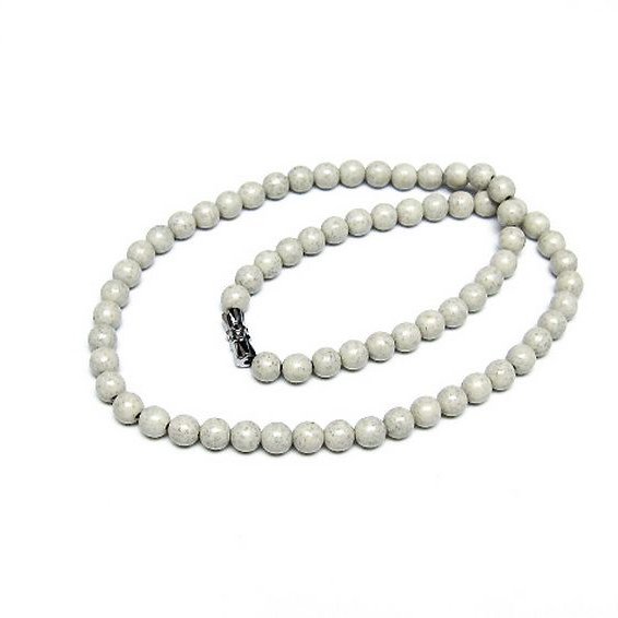 台湾産 北投石 天然ラジウム効果 ネックレス 6mm [t323-3187]