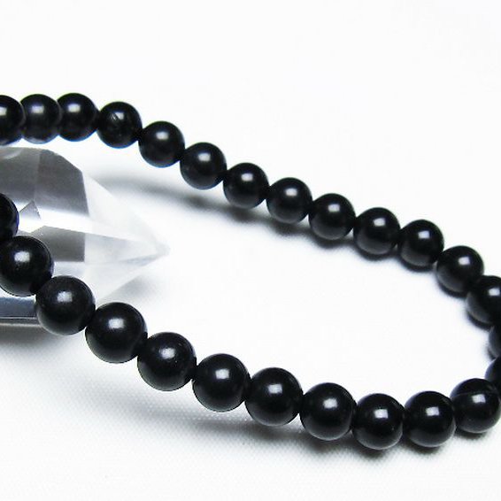 北海道上ノ国町産 ブラックシリカ ブレスレット 7mm [T325-5166]