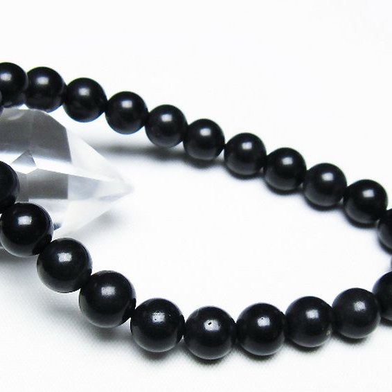 北海道上ノ国町産 ブラックシリカ ブレスレット 8mm [T325-5191]