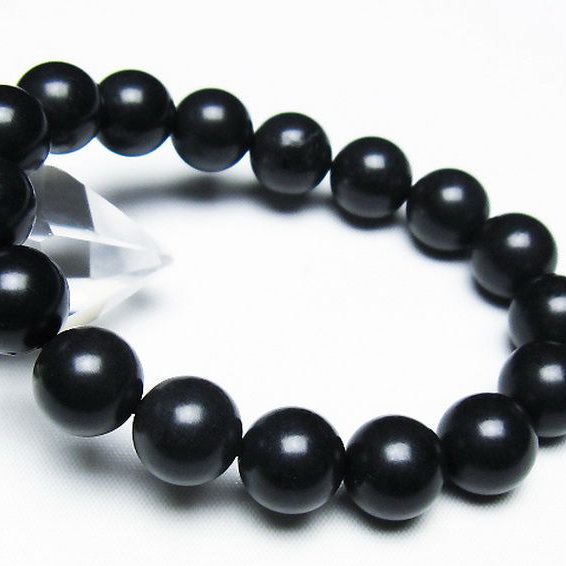 北海道上ノ国町産 ブラックシリカ ブレスレット 12mm [T325-5270]