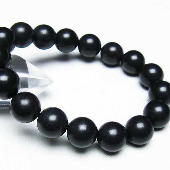 北海道上ノ国町産 ブラックシリカ ブレスレット 12mm [T325-5278]