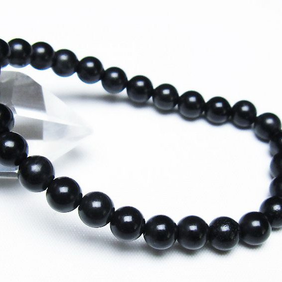 北海道上ノ国町産 ブラックシリカ ブレスレット 7mm [t325-5312]