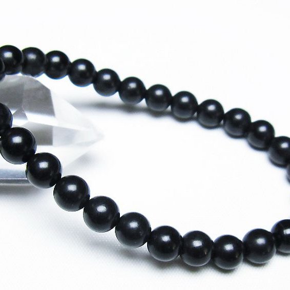 北海道上ノ国町産 ブラックシリカ ブレスレット 7mm [t325-5317]