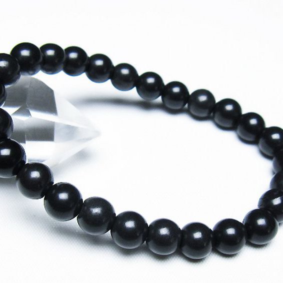 北海道上ノ国町産 ブラックシリカ ブレスレット 8mm [t325-5332]