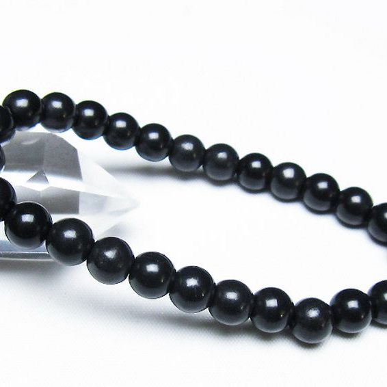 北海道上ノ国町産 ブラックシリカ ブレスレット 8mm [t325-5344]