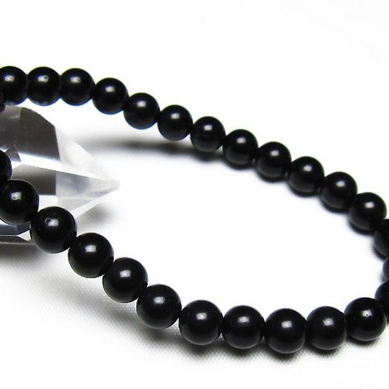 北海道上ノ国町産 ブラックシリカ ブレスレット 7mm [t325-5484]
