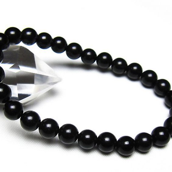 北海道上ノ国町産 ブラックシリカ ブレスレット 7mm [t325-5487]