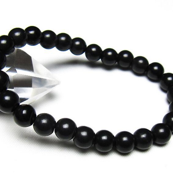北海道上ノ国町産 ブラックシリカ ブレスレット 8mm [t325-5514]