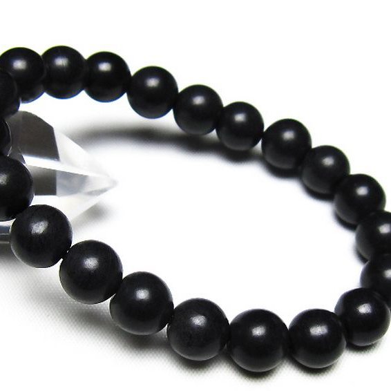 北海道上ノ国町産 ブラックシリカ ブレスレット 10mm [t325-5560]