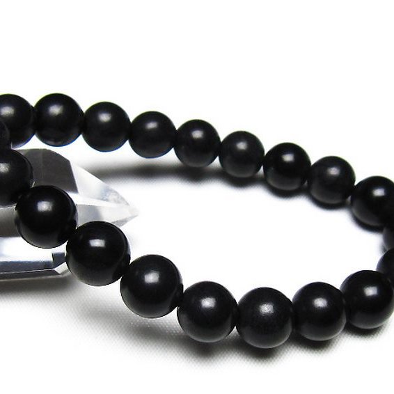 北海道上ノ国町産 ブラックシリカ ブレスレット 10mm [t325-5566]