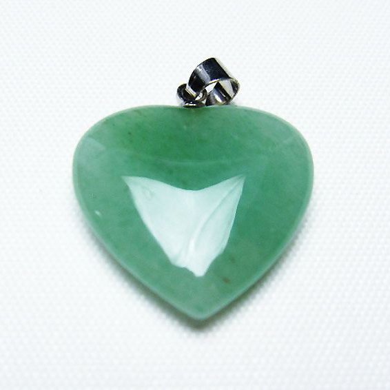 インド翡翠 ハート ペンダント [T328-1343]