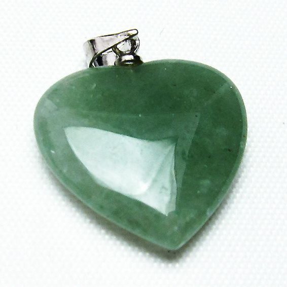 インド翡翠 ハート ペンダント [T328-1449]